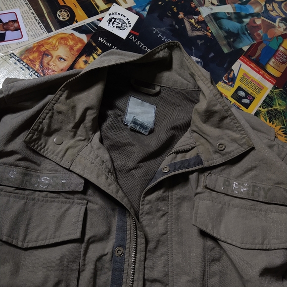 Vintage Stussy Army Military Jamaica Jacket Flight Trench Parka combat Small/Med - Picture 2 of 7